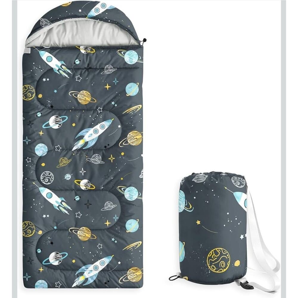 Wake In Cloud Kids Sleeping Bag Space Rocket Design - NIB New in Box